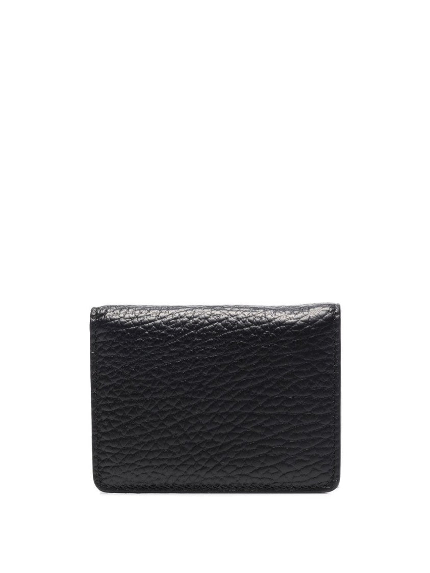 Maison Margiela Black Calf Leather Bi-Fold Card Holder With Keyring Attachment