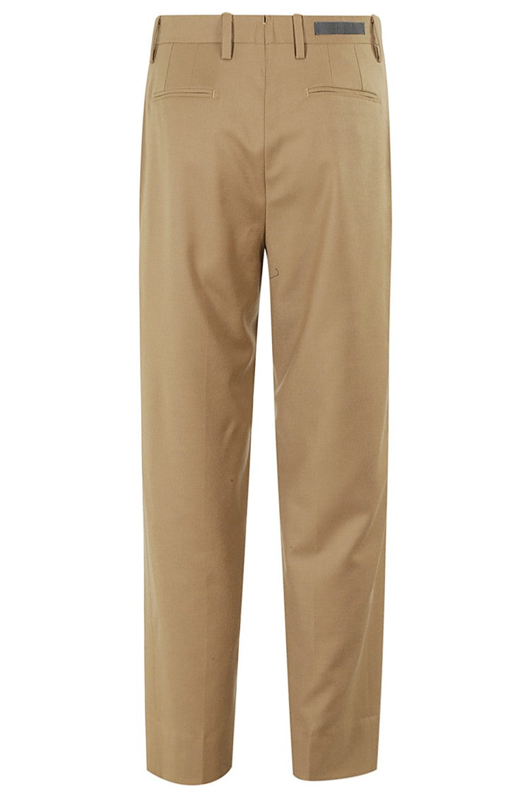 Briglia Mud-Colored Wool Pants With Tailored Fit