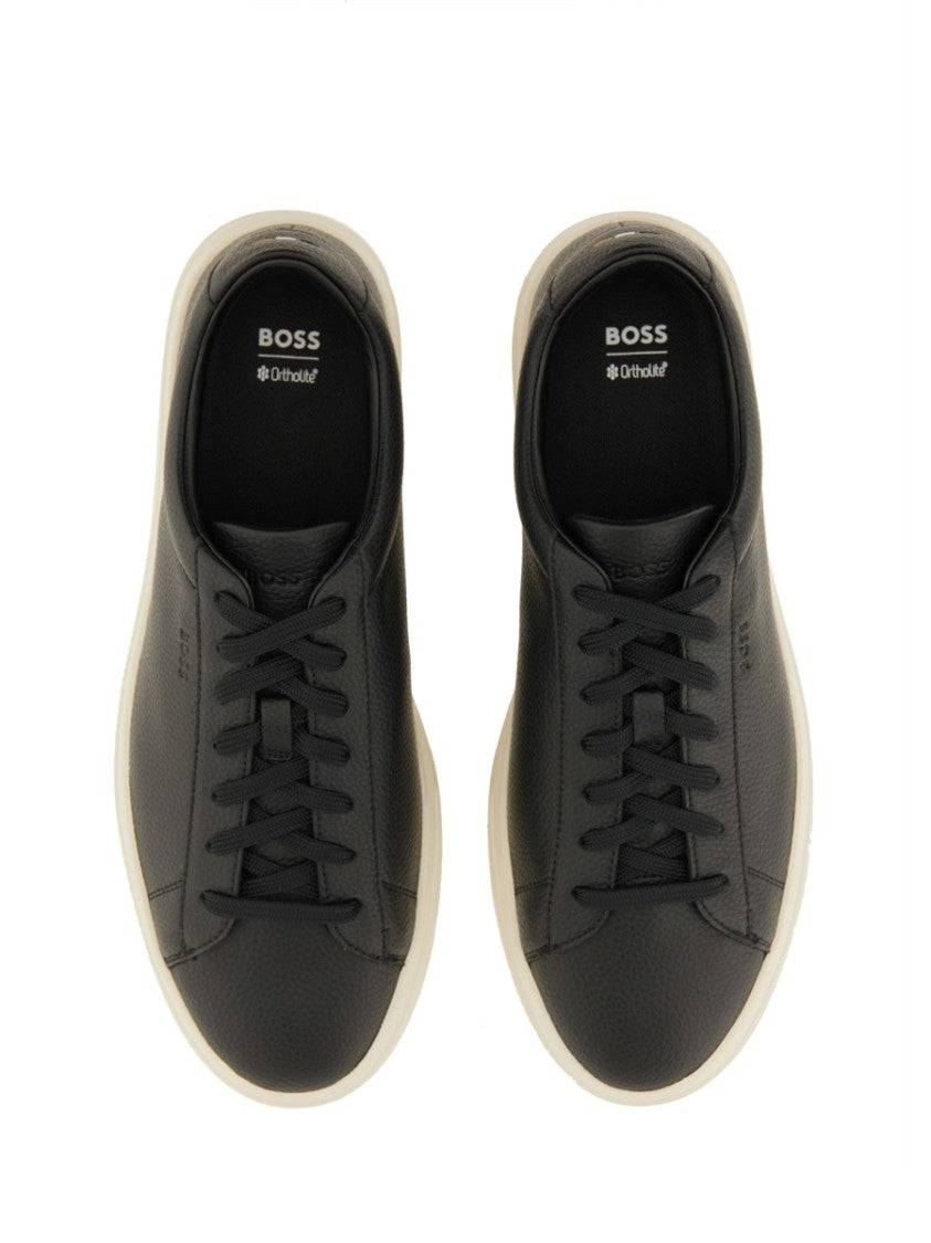 Boss Grained Leather Sneaker