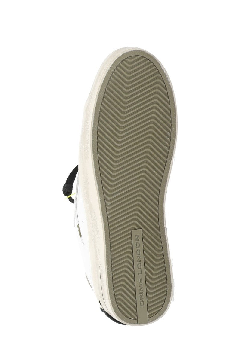 Crime London Sk8 Deluxe Leather Sneakers With Contrasting Suede Inserts