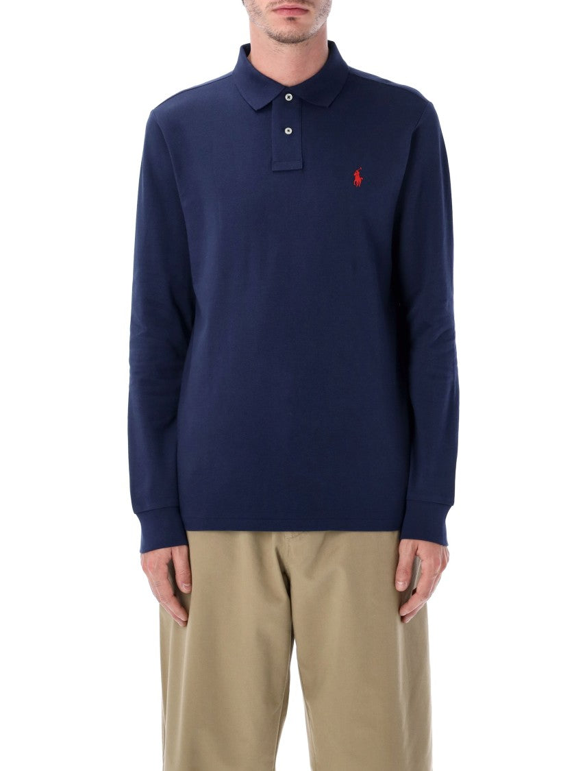 Polo Ralph Lauren Long-Sleeve Cotton Piqué Polo Shirt Custom Slim-Fit