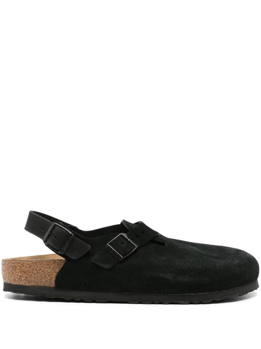 Birkenstock Closed-Toe Black Suede Sandals With Adjustable Straps
