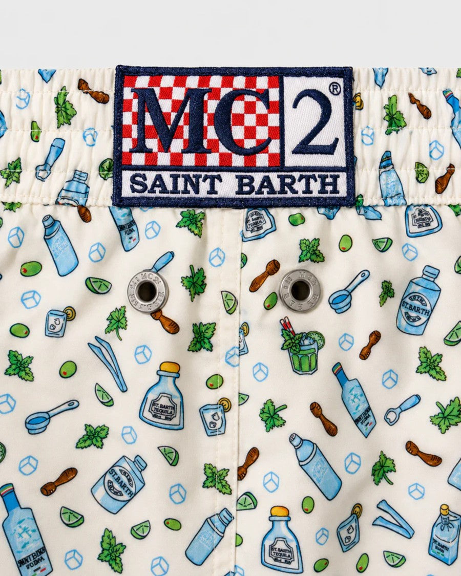 Mc2 Saint Barth Ivory Lighting Micro Fantasy Swim Shorts