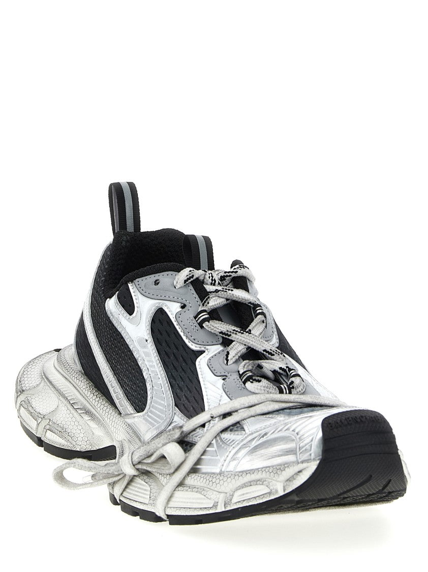 Balenciaga Chunky Used-Effect Mesh Sneakers With Reflective Overlays