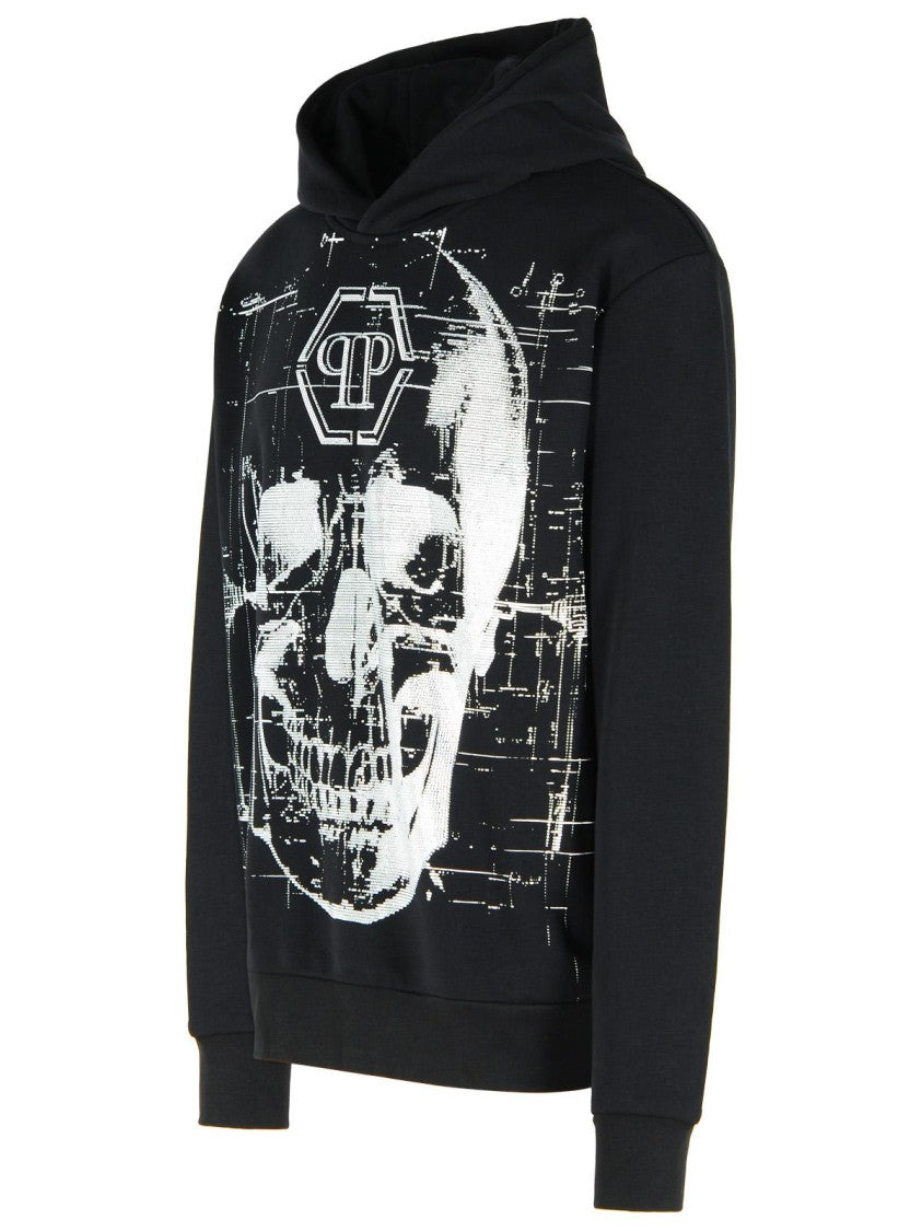 Philipp Plein Black Cotton Blend Sweatshirt