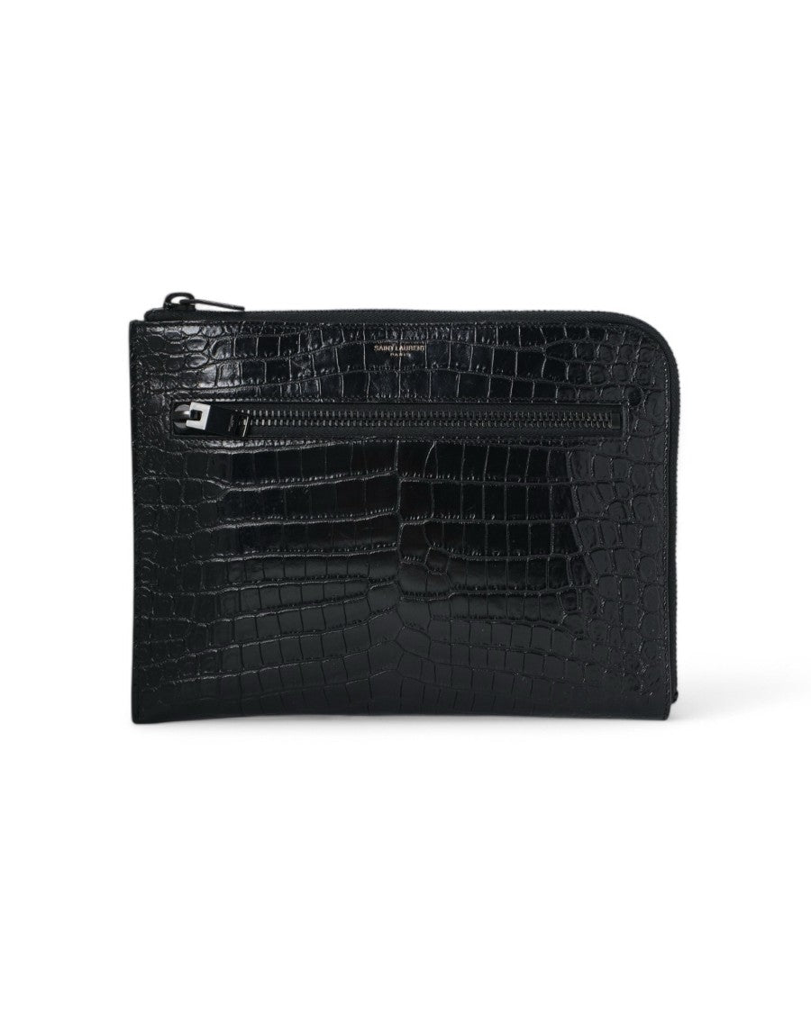 Saint Laurent Clutch Small Cocco Lucida Black