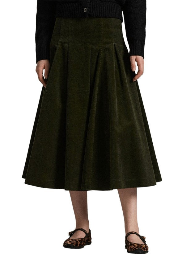 Polo Ralph Lauren Calf-Length A-Line Skirt In Soft Velvet