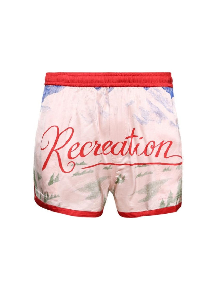Bode Postcard Gym Shorts - Pink