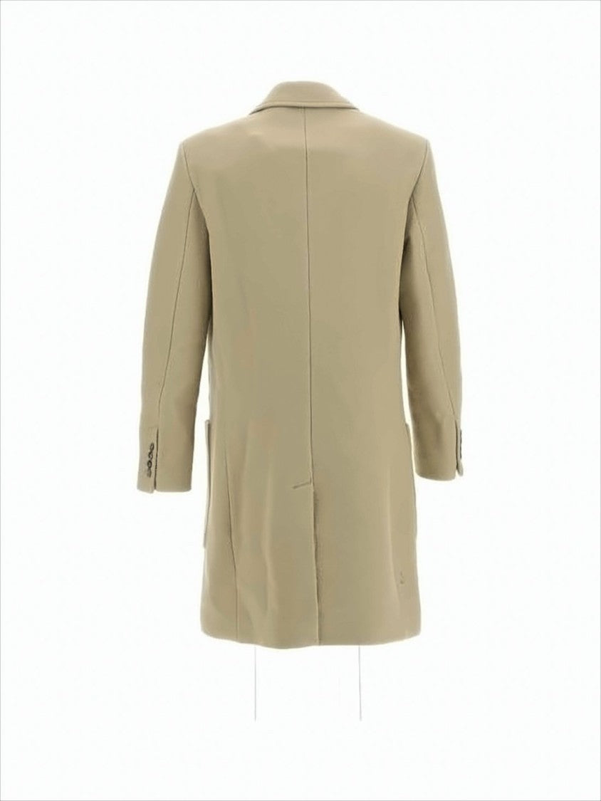 Ami Paris Tailored Wool Coat With Classic Lapel