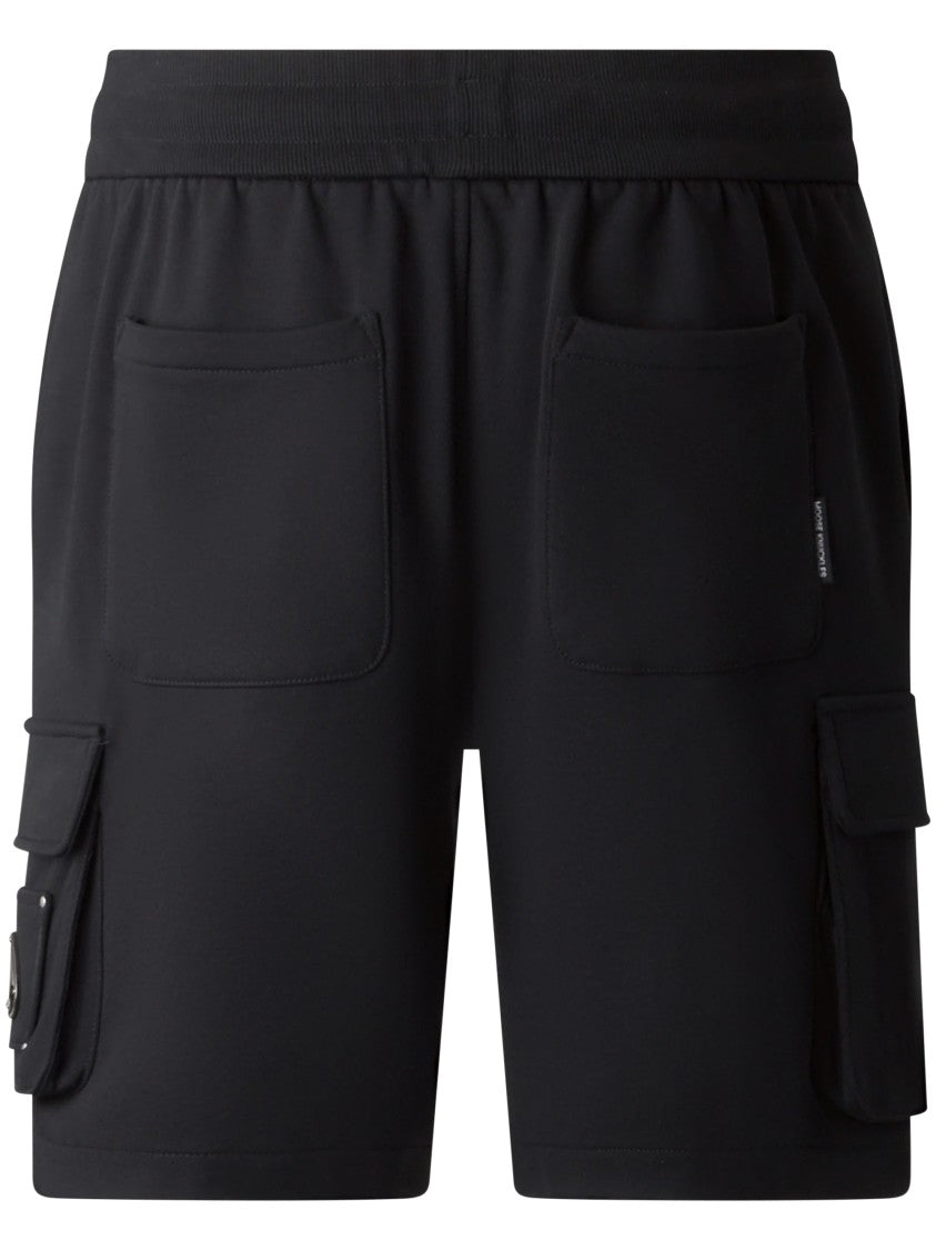 Moose Knuckles Black Cargo Shorts With Drawstring Closure