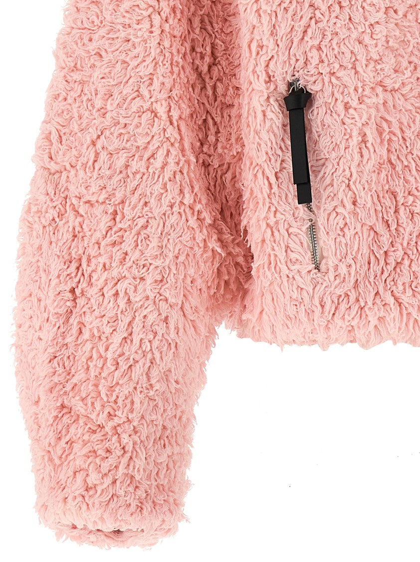 Jil Sander Teddy-Effect Cotton Jacket With Fold-Up High Neck