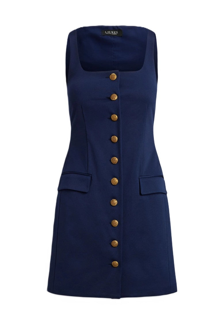 Lauren Ralph Lauren Navy Blue Courie Faille Cocktail Dress