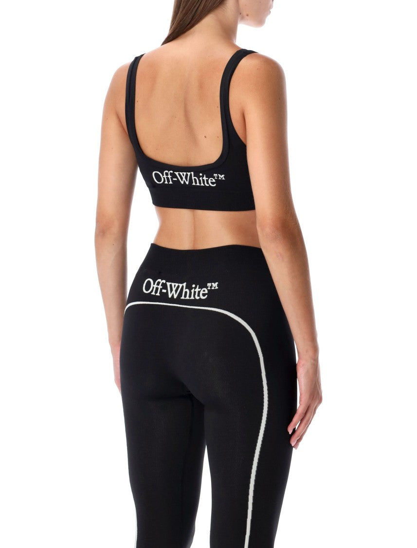 Off-White Sculpted Scoop Neckline Seamless Logo Bra