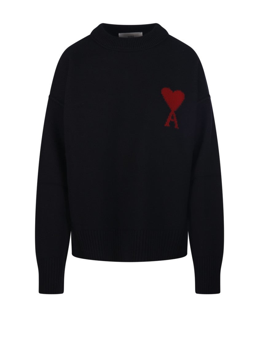 Ami Felted Merino Adc Round Neck Sweater