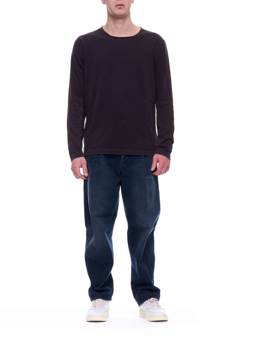 Fabrizio Del Carlo Dark Brown Lightweight Cotton Long Sleeve Top