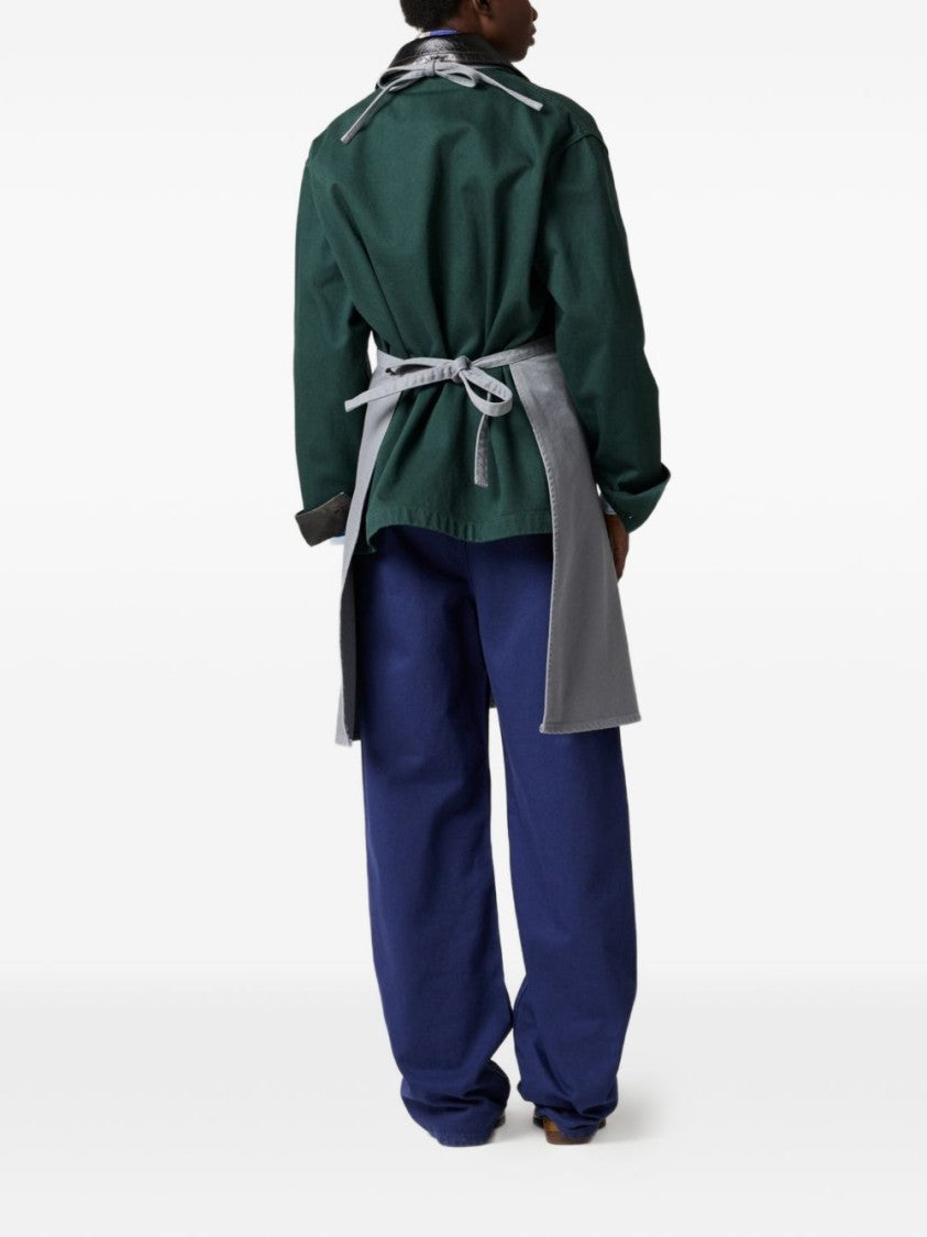 Miu Miu Grey Gabardine Garment-Dyed Straight Pants