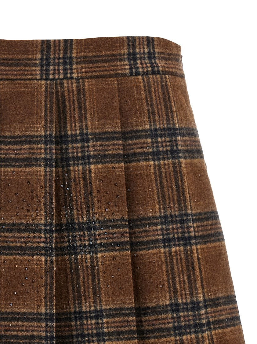 Giuseppe Di Morabito Pleated Tartan Skirt