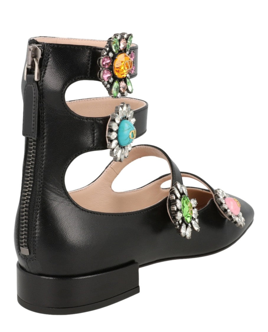 Valentino Preshoes Crystal Daisy Ballet Flats