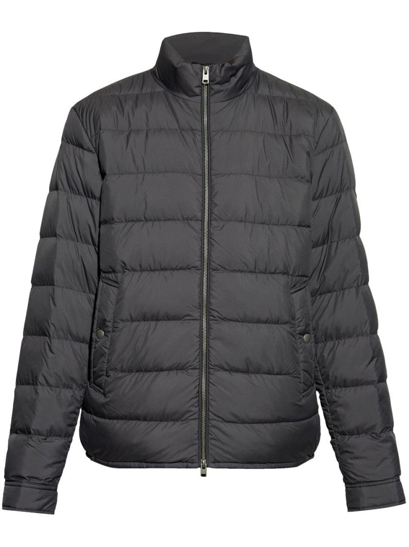 Woolrich Quilted Coat With High Collar And Zipper Closure