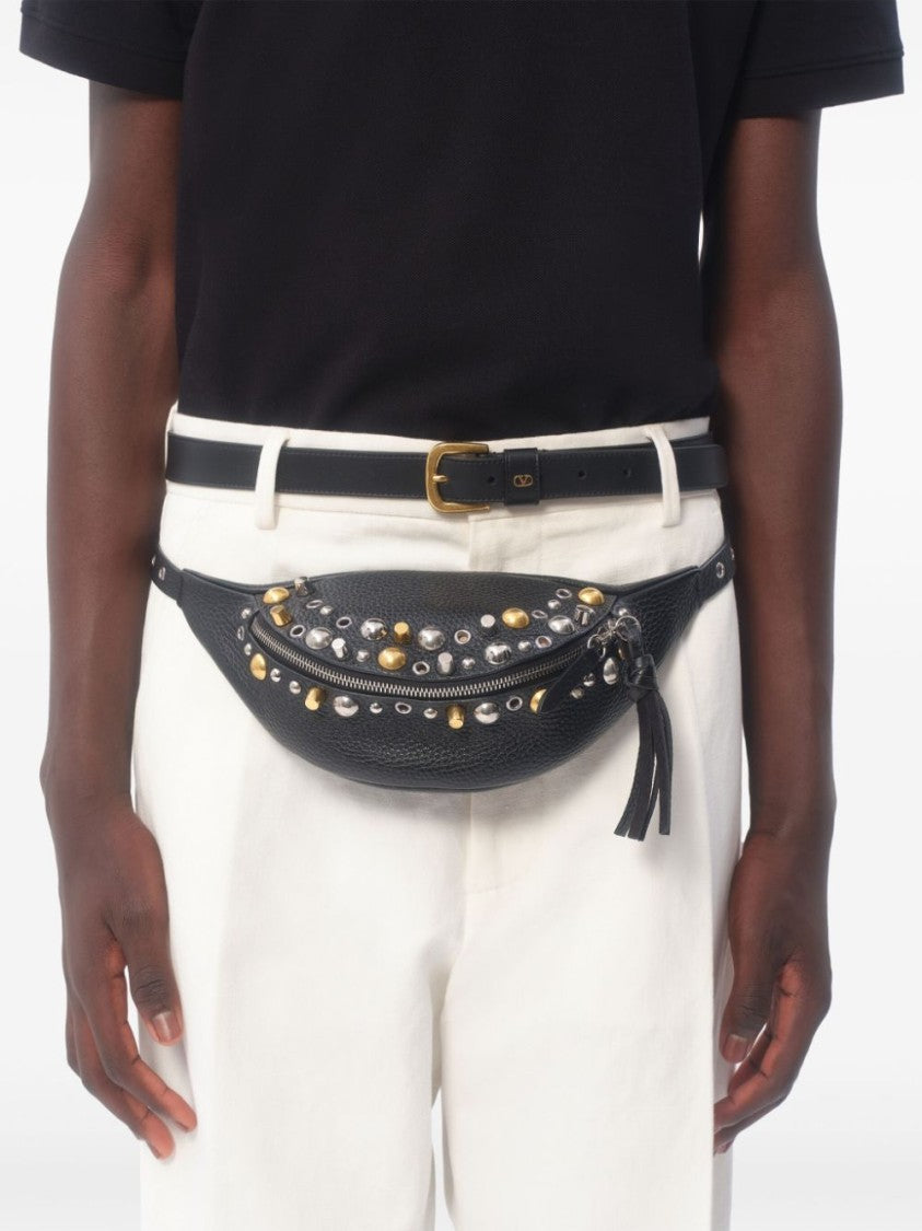 Valentino Black Cotton Polo Shirt With Logo Patch