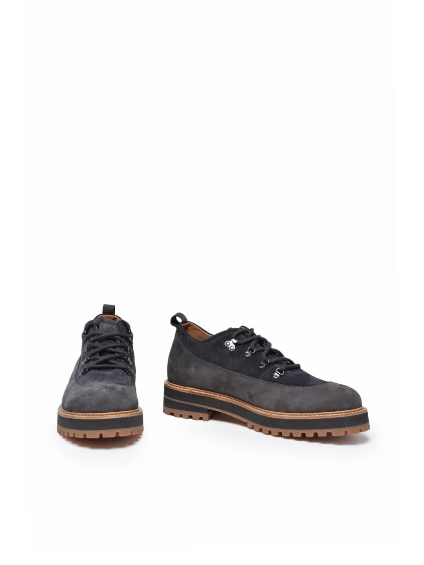Eleventy Grey Hiking-Inspired Suede Booties
