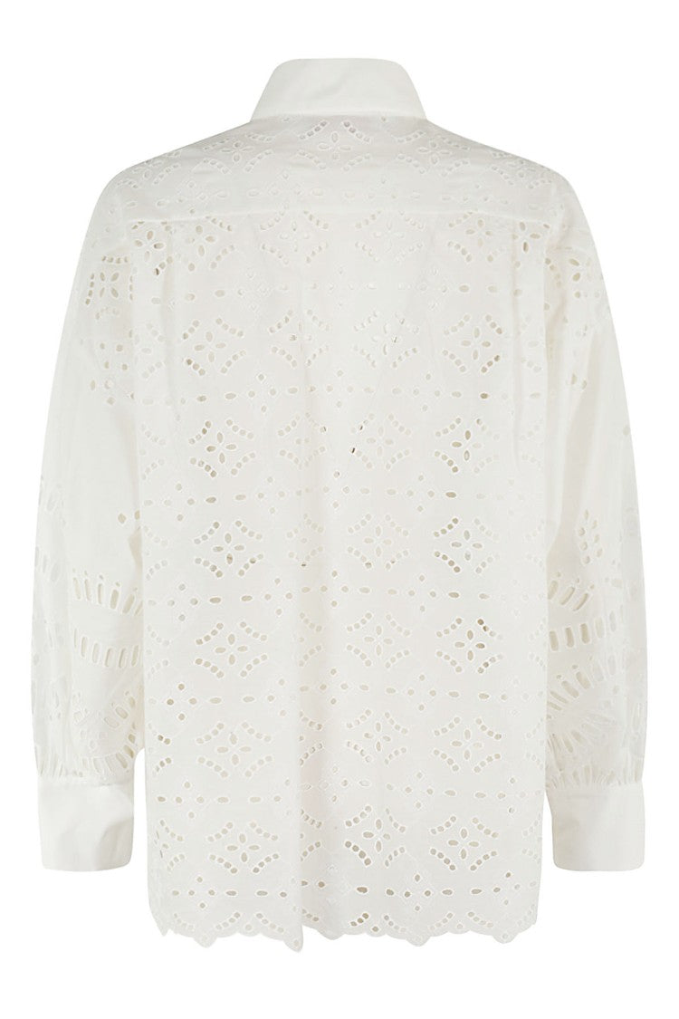 Ermanno Firenze Perforated Half Button Shirt