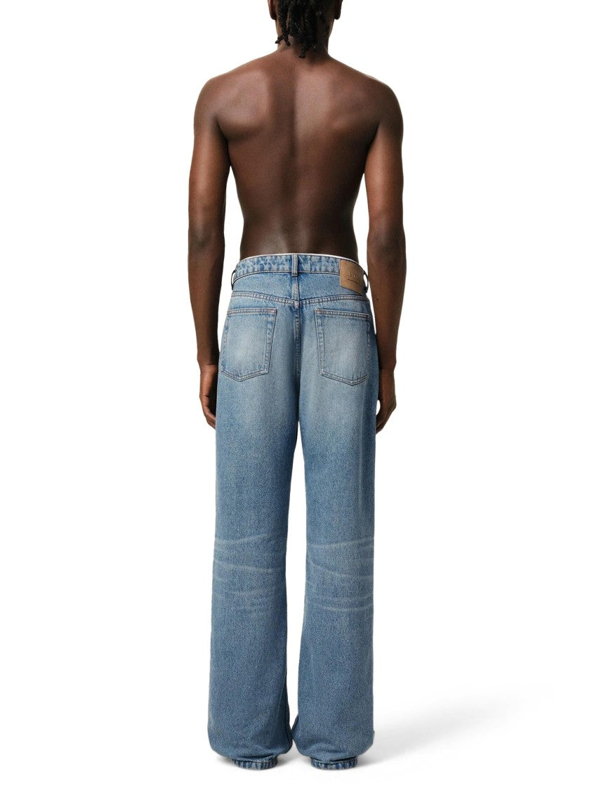 Ami Large Fit Denim Jeans With Classic Structure
