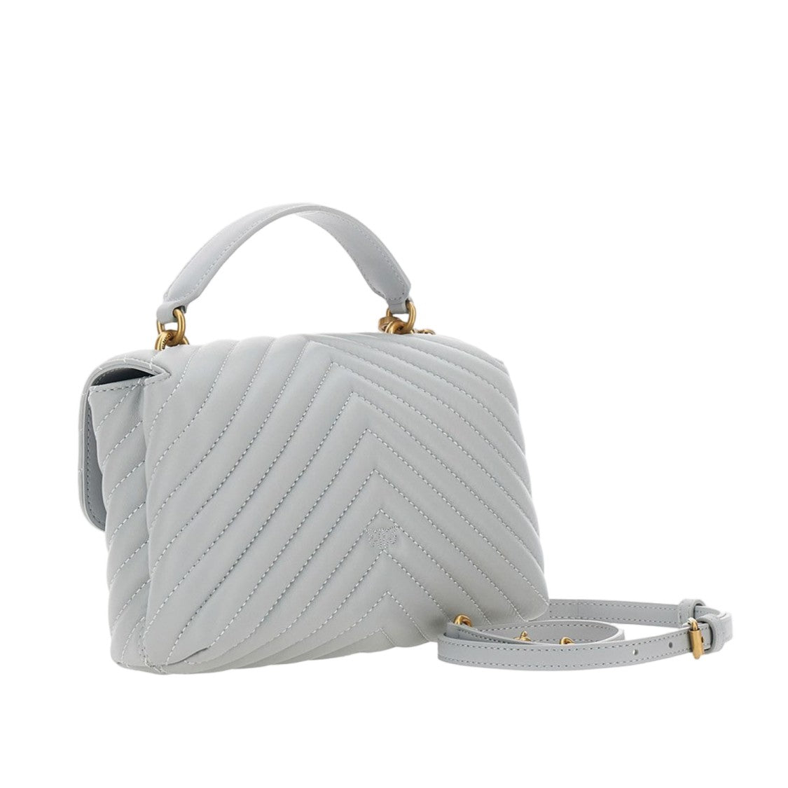 Pinko Gray Quilted Nappa Bag