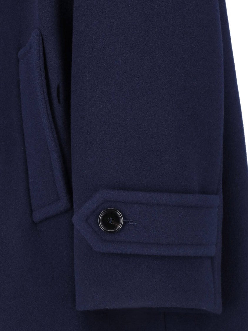 Chloé Navy Double-Breasted Virgin Wool Coat