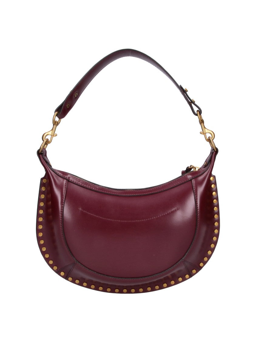 Isabel Marant Burgundy Oskan Moon Leather Shoulder Bag