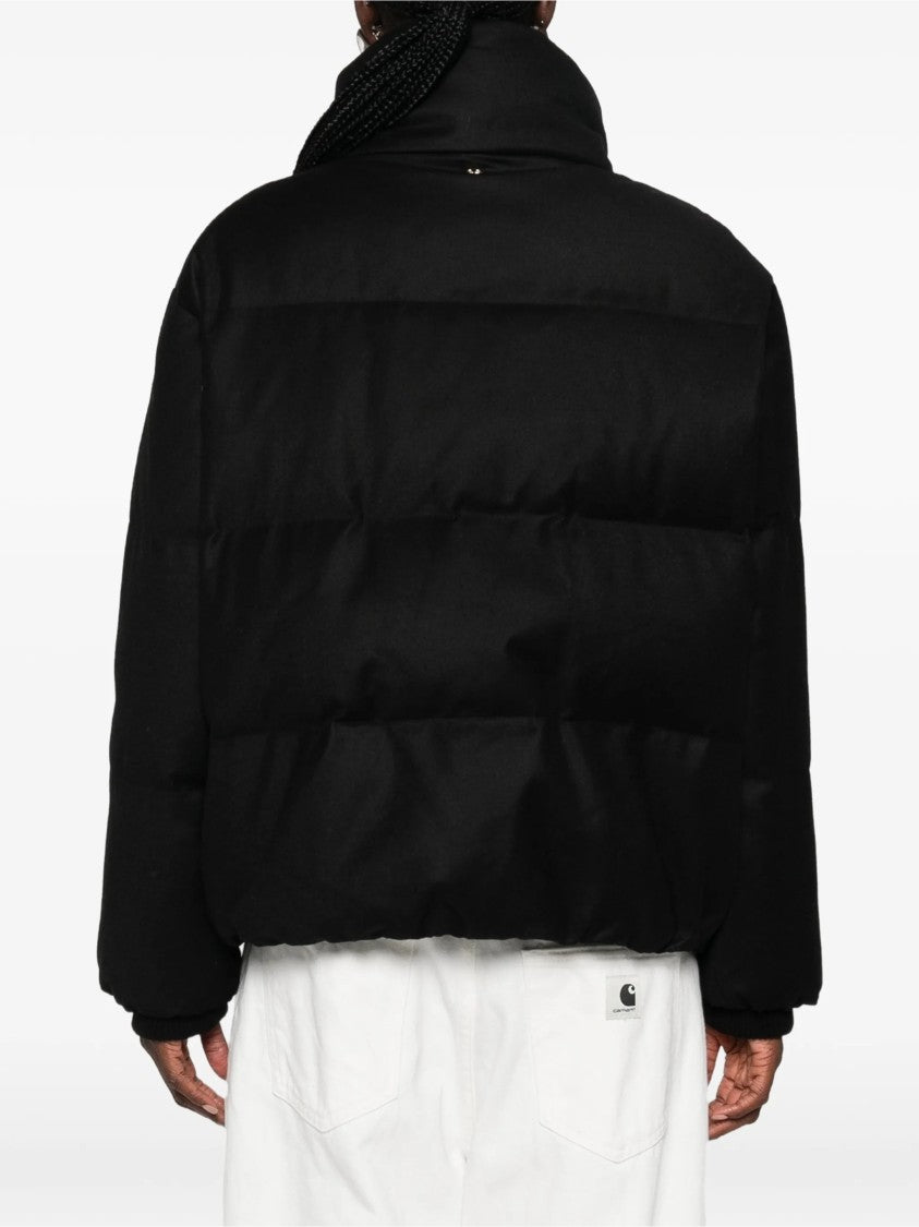 Duno Black Boxy Cropped Quilted Down Jacket