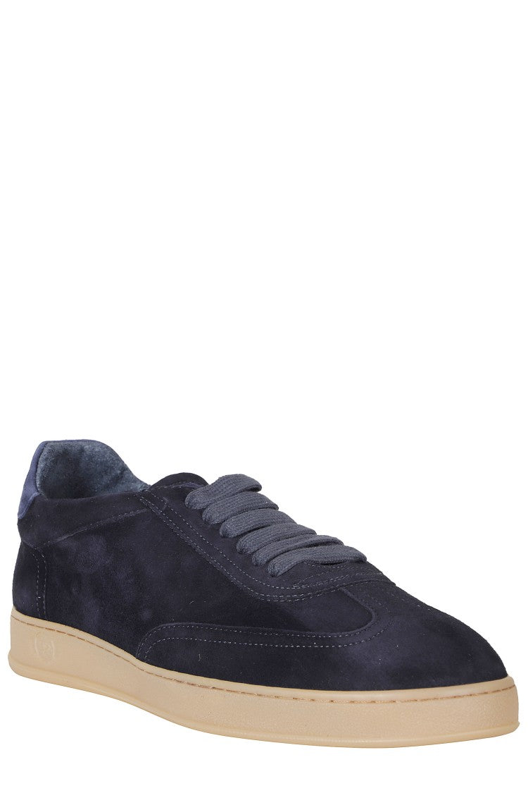 Soldini Blue Akira Amalfi Suede Low-Top Sneakers