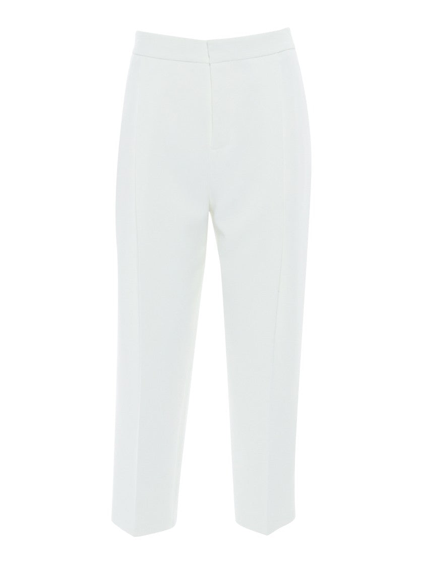 Elisabetta Franchi Cropped White Trousers