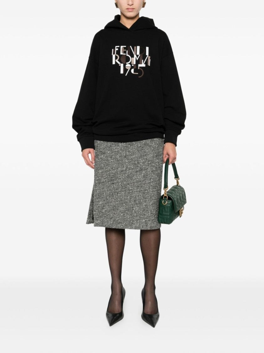 Fendi Relaxed Fit Black Cotton Hoodie