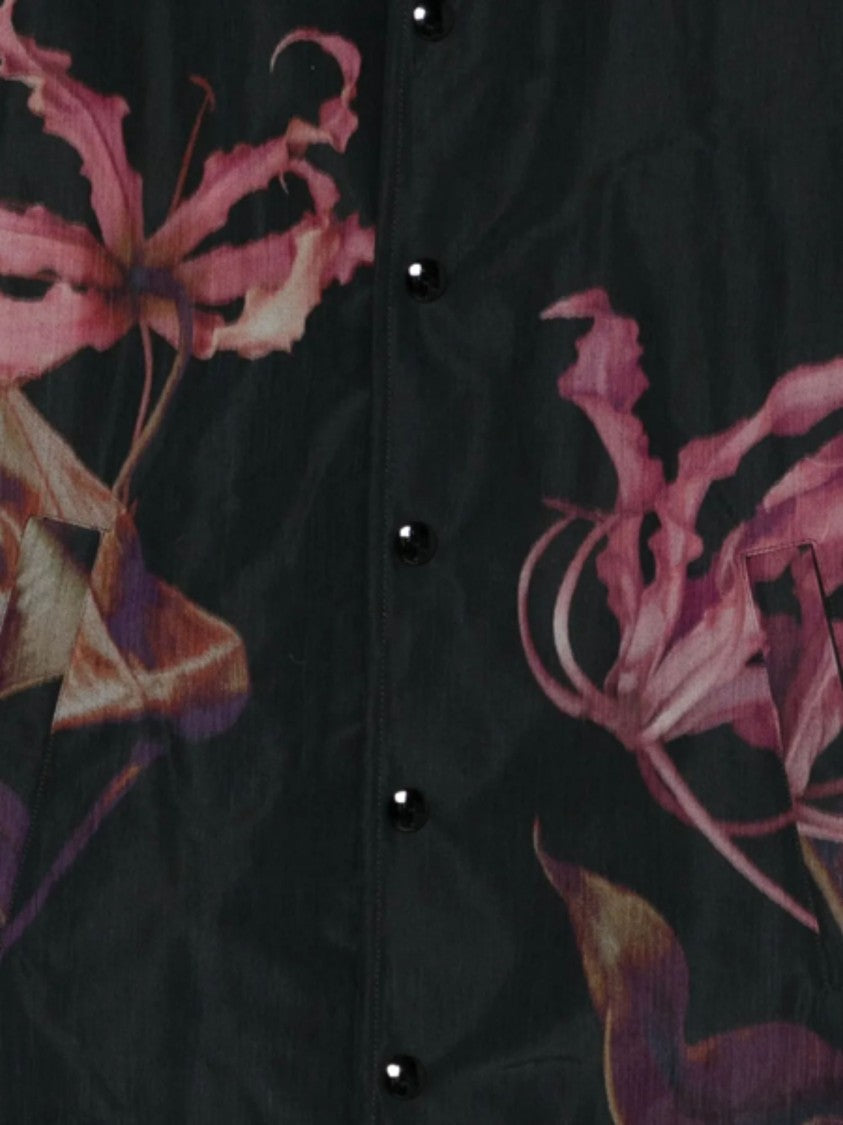 Dries Van Noten Printed Vorries Abstract Floral Bomber Jacket
