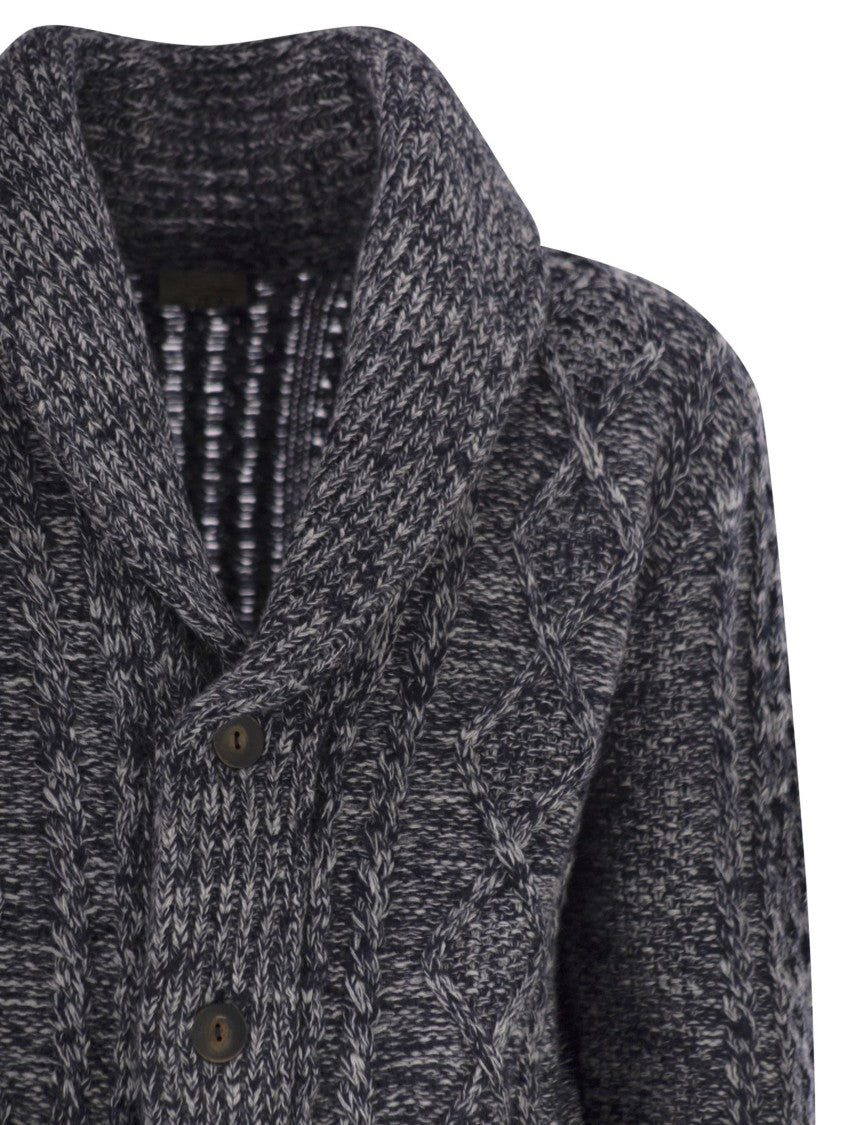 Rakki' Aran - Cardigan With Shawl Neckline