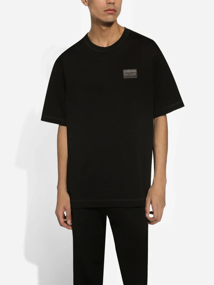 Dolce & Gabbana Relaxed Fit Black T-Shirt With Minimal Logo Detail