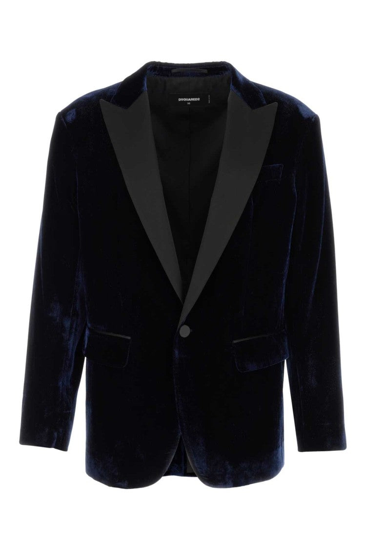 Dsquared2 Midnight Blue Velvet Blazer