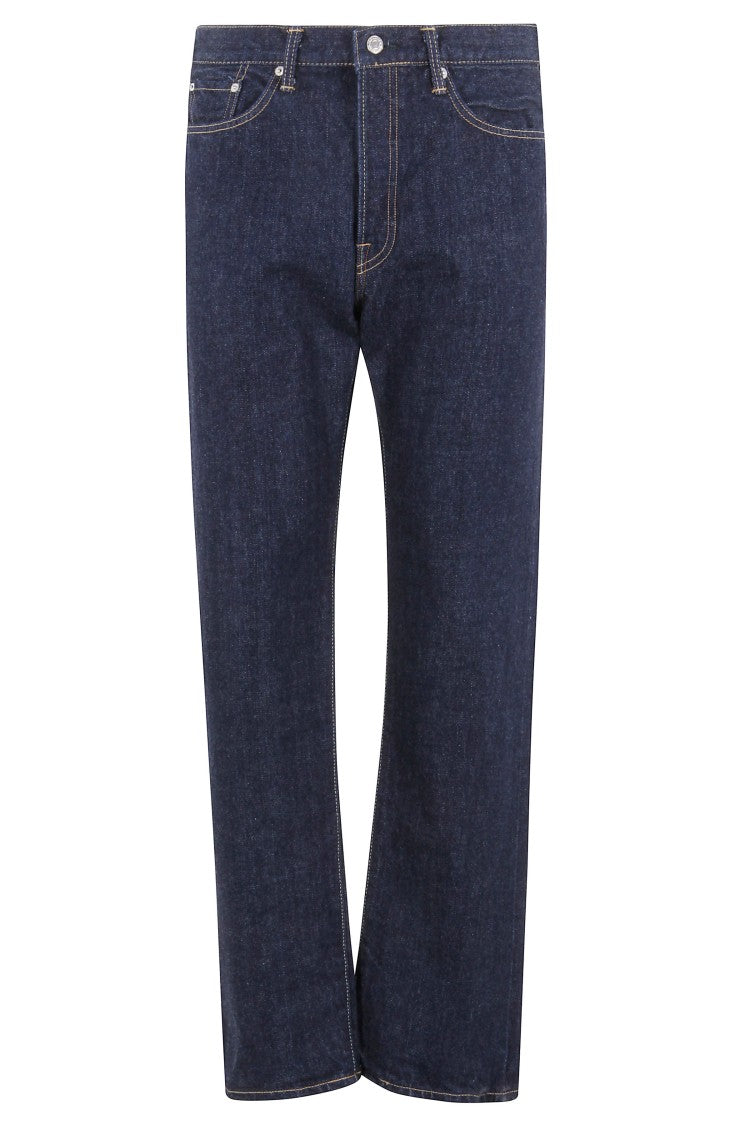Edwin Blue Rinsed Kurabo Recycled High-Waisted Straight-Leg Jeans