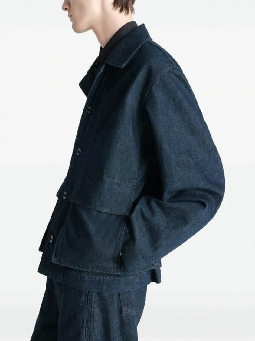 Lemaire Boxy Indigo Cotton Denim Jacket