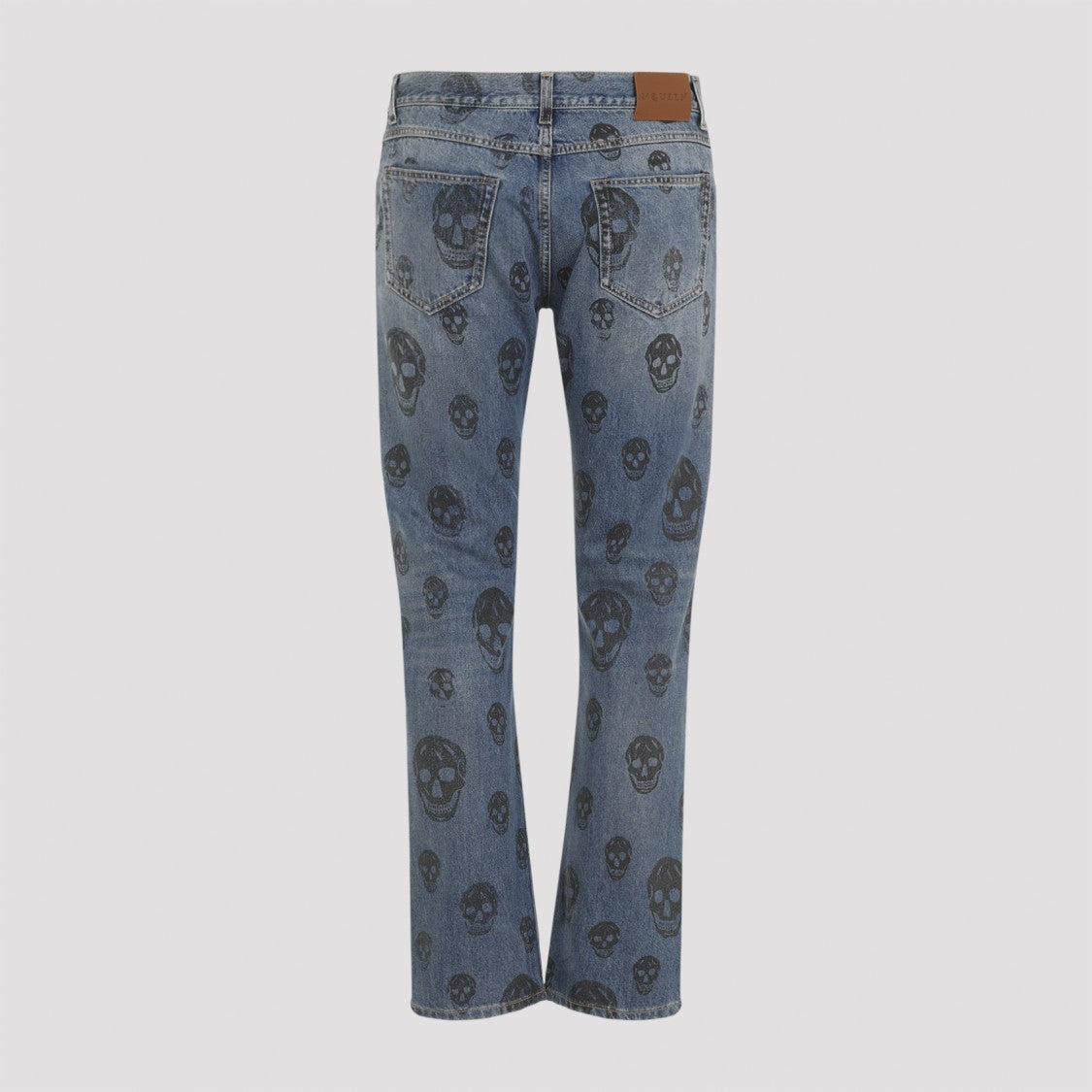 Alexander Mcqueen Skull Print Denim Jeans With Classic Fit