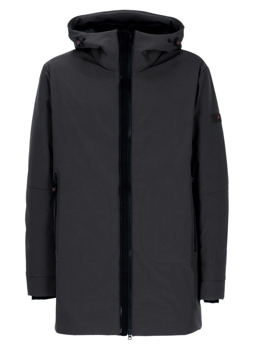Peuterey Black Metide Hooded Padded Long Coat