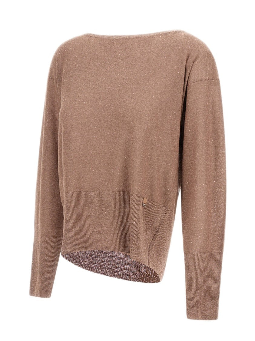 Herno Viscose Knit Sweater With All-Over Sequin Embroidery
