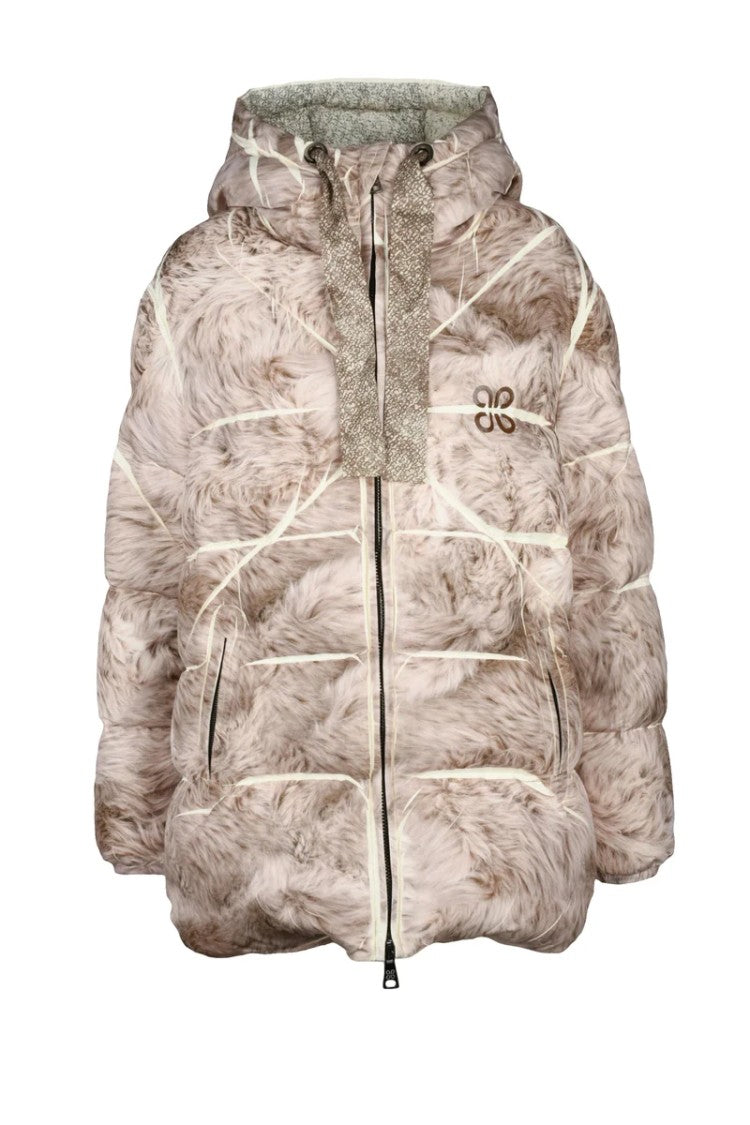 Plus Pellican Down Jacket With Zip - Beige