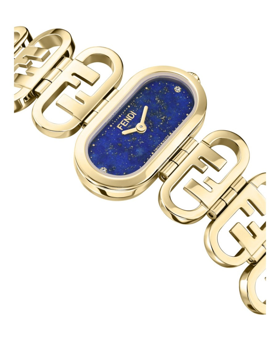 Fendi O'lock Diamond Watch With Blue Sunray Dial