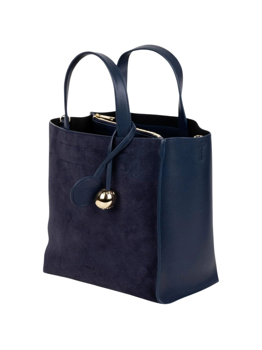Furla Compact Rectangular Tote With Asymmetrical Divider And Leather Accents