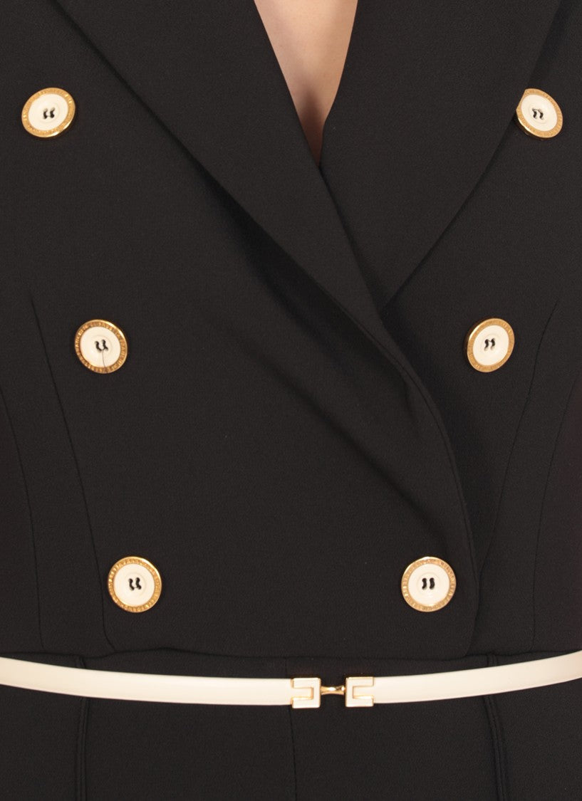Elisabetta Franchi Black Crêpe Jumpsuit