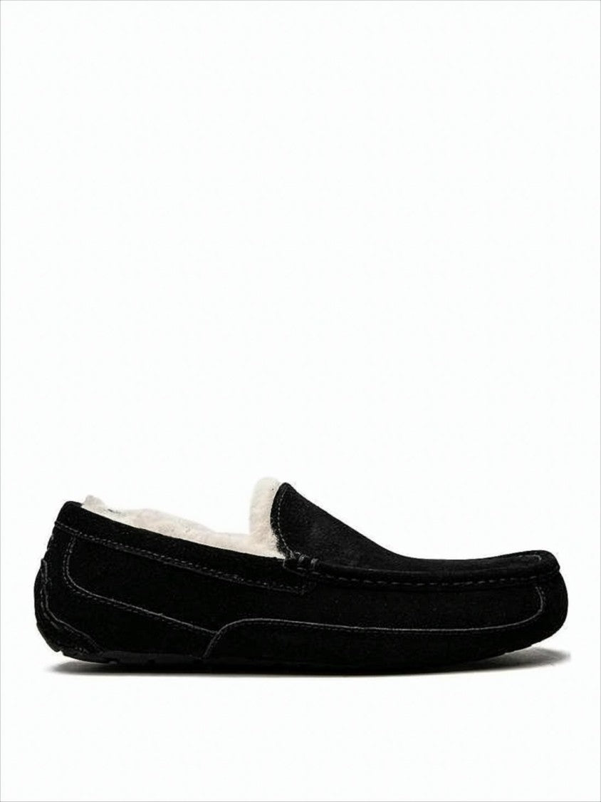 Ugg Moccasin-Style Suede Slip-On Loafers With Fluffy Lining
