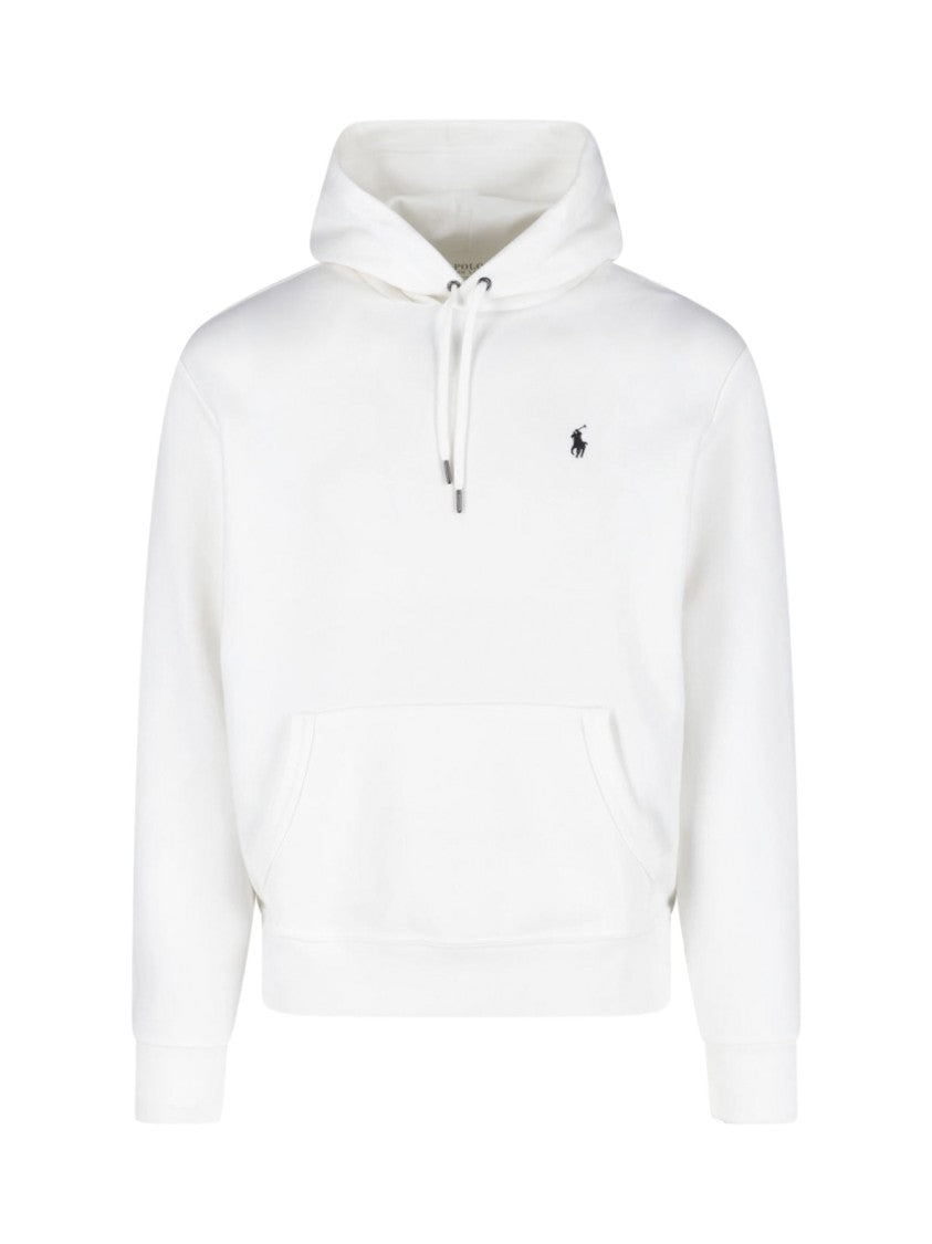 Polo Ralph Lauren White Recycled Cotton Blend Hooded Sweatshirt