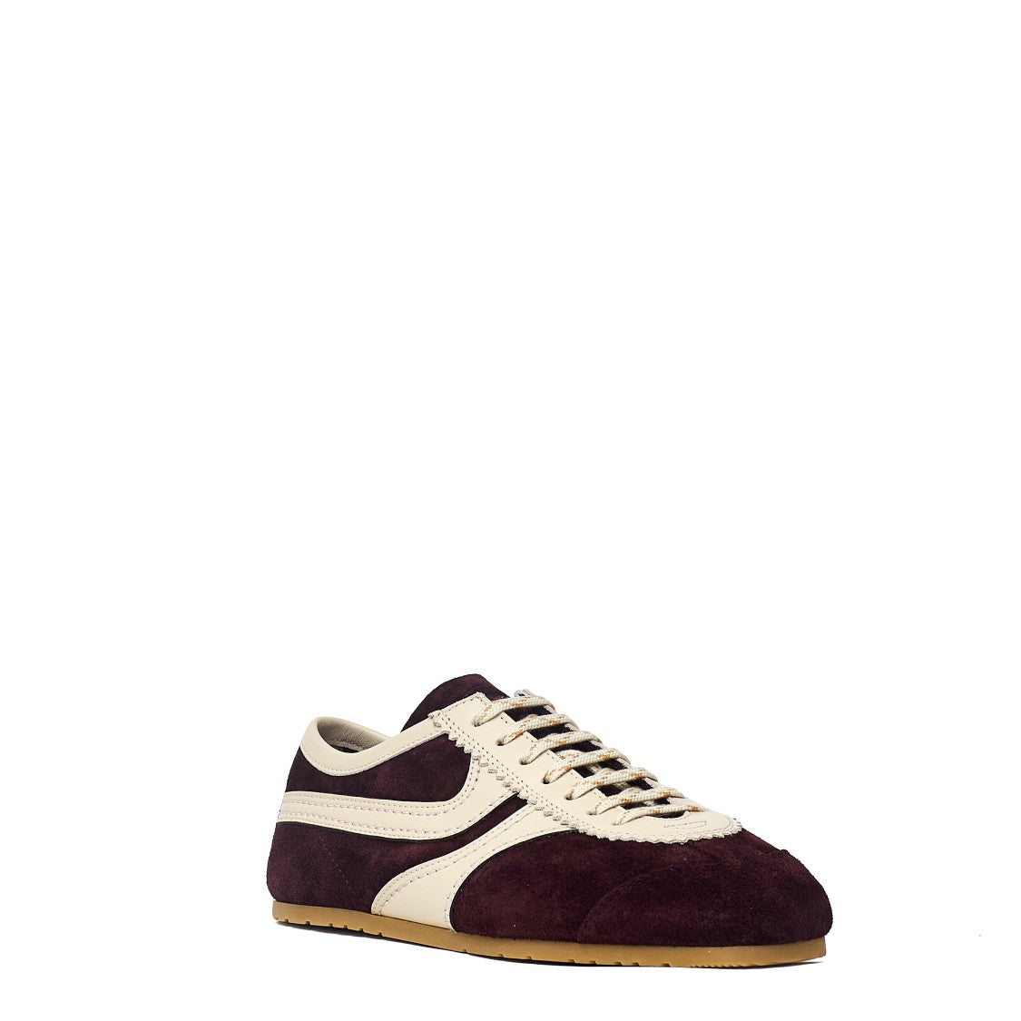 Dries Van Noten Contrast Strips Suede Calf Leather Sneakers